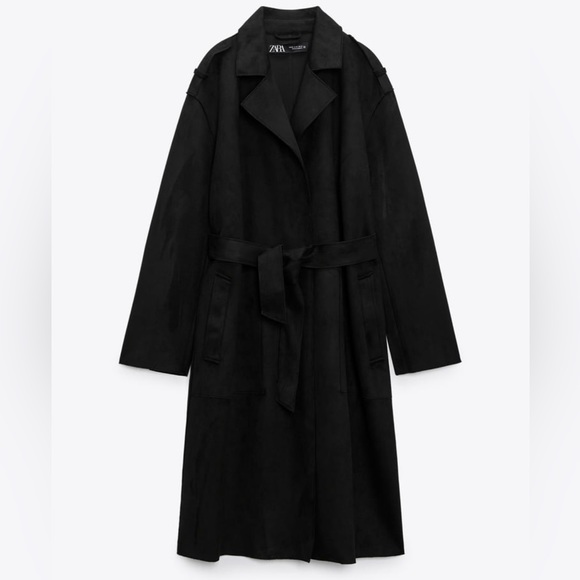 Faux suede trench jacket - Picture 5 of 11